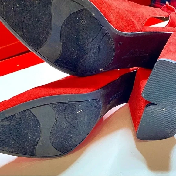 Women Christian Siriano Vibrant Dark Orange shoes Textile TopSolid Heel US8 EU39 - Picture 6 of 12